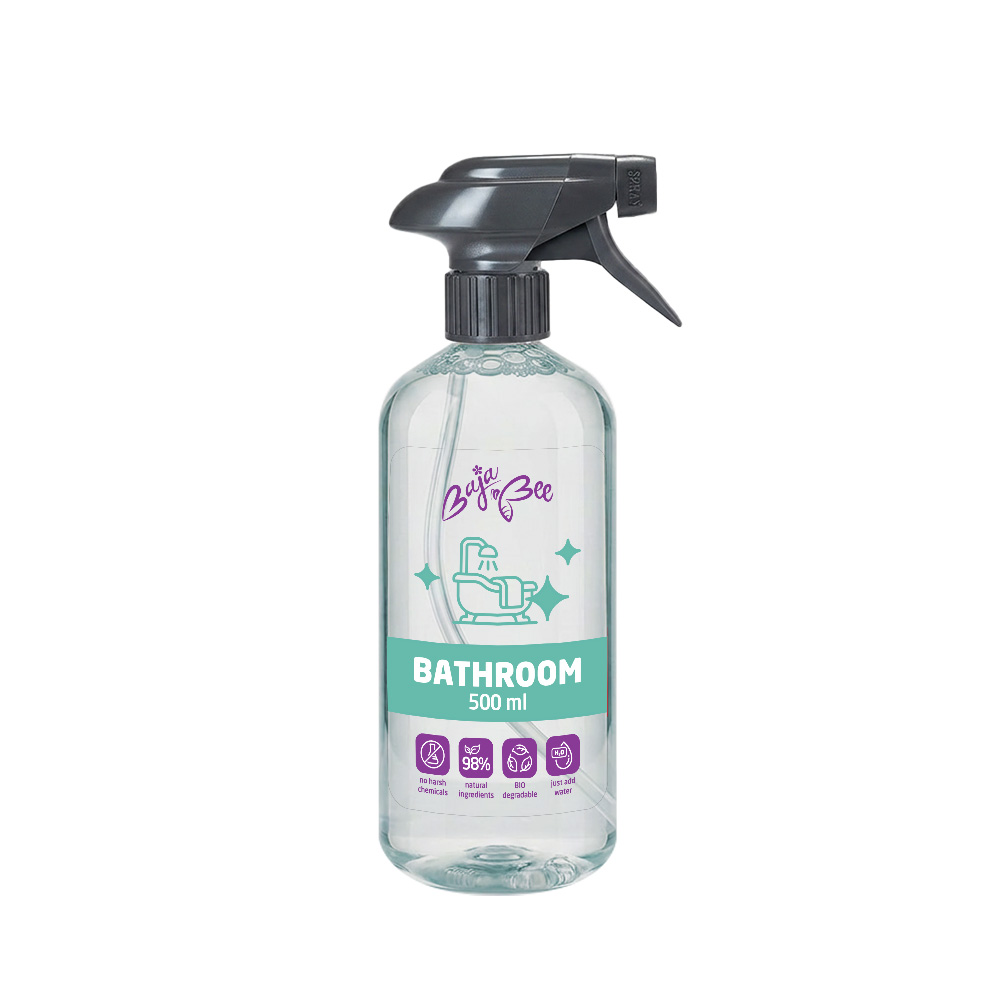 Sticlă cu pulverizator – 500 ml pentru tablete de curățare pentru baie