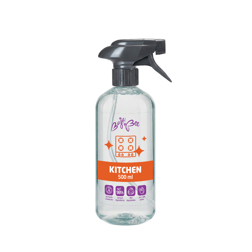 Sticlă cu pulverizator – 500 ml pentru tablete de curățare pentru bucătărie