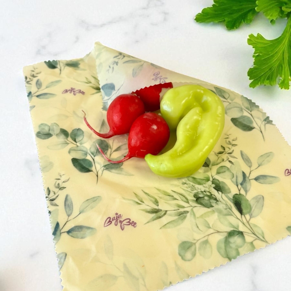 Obloge iz čebeljega voska - Multipack XL/M/M/S - Eucalyptus & Orange Dots